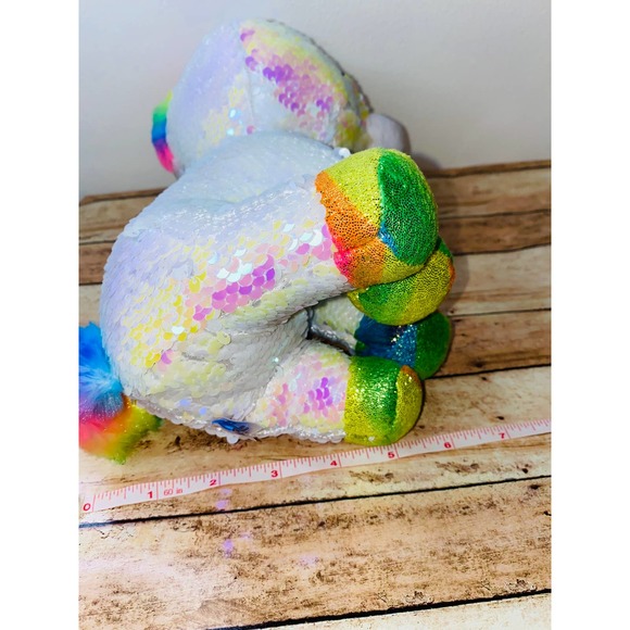 TY Flippables Sequin Plush - PIXY the Unicorn (Medium Size - 10 inch) - Picture 5 of 6